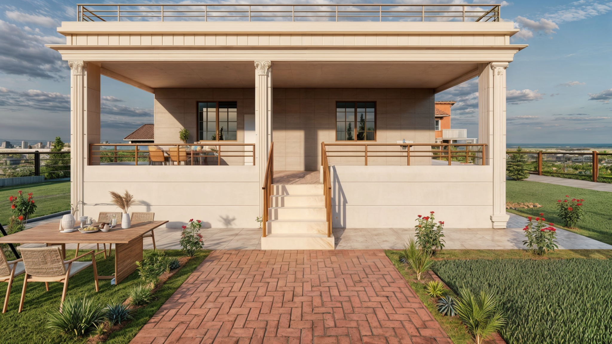 Villa cephe tasarımı projesi, 1. görünüş.